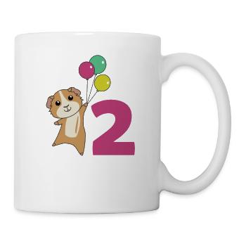 Meerschweinchen zweiter Geburtstag Luftballons - Tasse - Weiß - Rechts