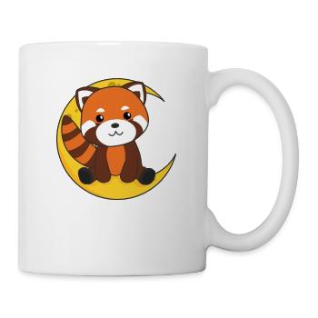Moon Red Panda Cute Animals Children for the Night - Mug - white - Right