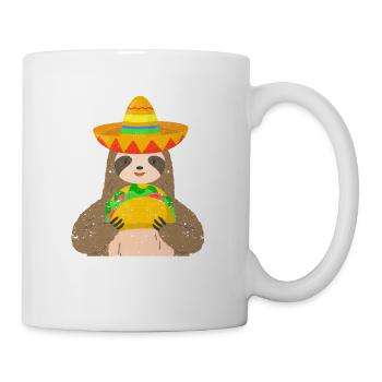 Le paresseux mange du taco mexicain cinco de mayonnaise - Mug blanc - blanc - Droite
