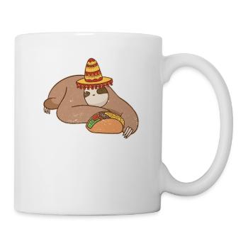Le paresseux mange du taco mexicain cinco de mayonnaise - Mug blanc - blanc - Droite