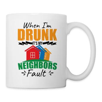 Drôle de voisin de fête de quartier - Mug blanc - blanc - Droite