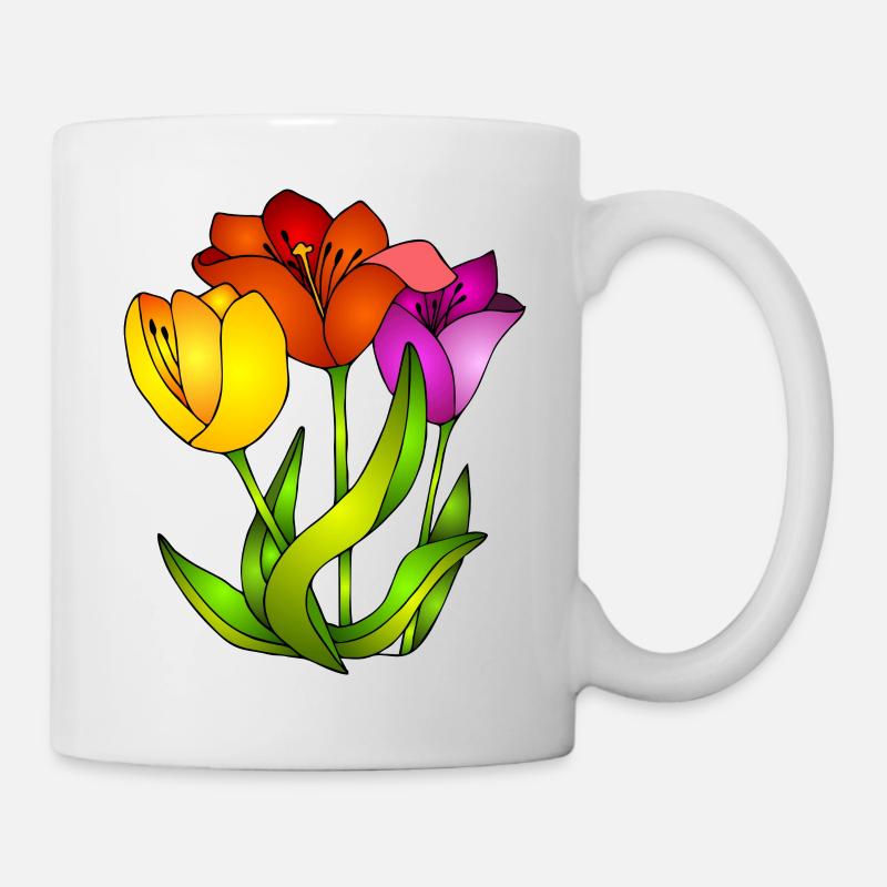 Blumen - Tasse - Weiß