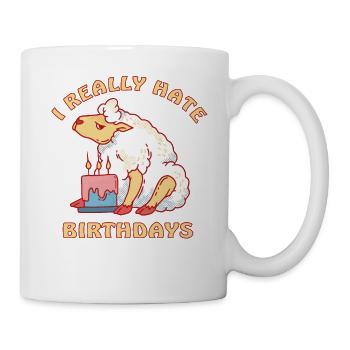 Sheep hates birthdays I hate birthdays - Mug - white - Right