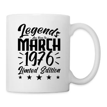 Naissance En Mars 1976. Cadeau d'anniversaire mars - Mug blanc - blanc - Droite