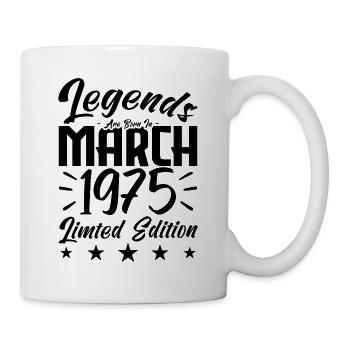 Naissance En Mars 1975. Cadeau d'anniversaire mars - Mug blanc - blanc - Droite