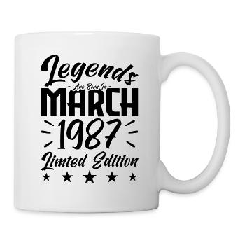 Naissance En Mars 1987. Cadeau d'anniversaire mars - Mug blanc - blanc - Droite
