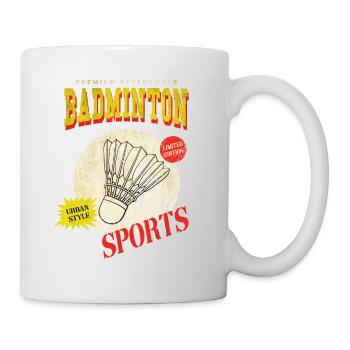 Badminton Federball Sport Spieler Vintage Retro - Tasse - Weiß - Rechts