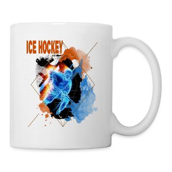 Eishockey Spieler Eishockeyspieler Neon Bunt - Tasse - Weiß - Rechts