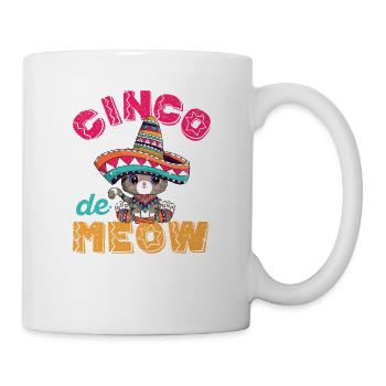 Cinco de Meow Mayo Fiesta Chat mexicain - Mug blanc - blanc - Droite