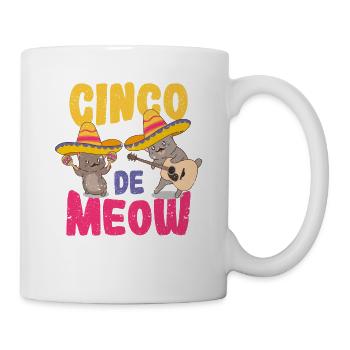 Cinco De Meow Mayo Fiesta Mexikanische Katze - Tasse - Weiß - Rechts