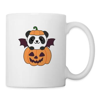 Panda Halloween Costume de chauve-souris de citrouille - Mug blanc - blanc - Droite