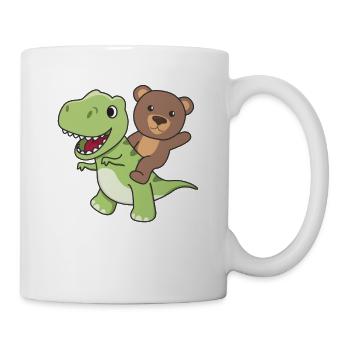Balades d’ours sur T-Rex mignon dino avec des ours - Mug blanc - blanc - Droite