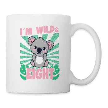 Im Wild And 8 Years Old Bday Party Gift Koala - Tasse - Weiß - Rechts