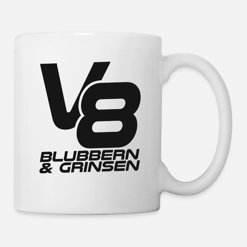 V8 - Blubbern & Grinsen - Tasse - Weiß