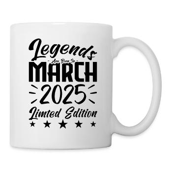 Born in March 2025. March Birthday Gift - Mug - white - Right