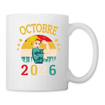 Octobre 2026 Anniversaire Vintage Idée Cadeau - Mug blanc - blanc - Droite