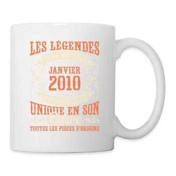 Les Légendes Sont Nées En Janvier 2010 Cadeau - Mug blanc - blanc - Droite