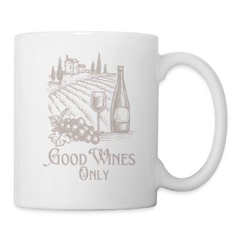 Wine winery old illustration, wine bottle saying - Mug - white - Right