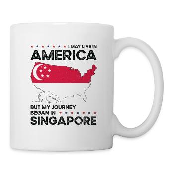 Geboren in Singapur Singapur Amerikaner USA - Tasse - Weiß - Rechts
