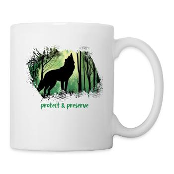 Wölfe Silhouette Naturschutz Tierschutz Wolf - Tasse - Weiß - Rechts