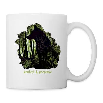 Wölfe Silhouette Naturschutz Tierschutz Wolf - Tasse - Weiß - Rechts