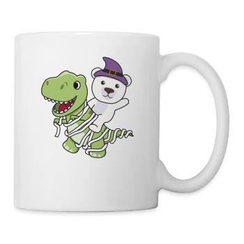 Polar Bear Happy Halloween T-Rex Mummy Costume - Mug - white - Right