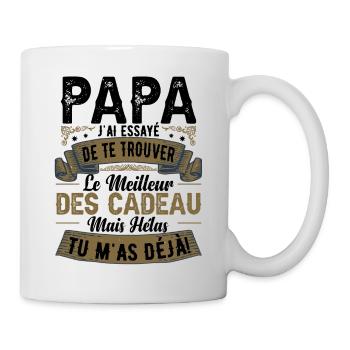 Papa Cadeau Fille Humour - Mug blanc - blanc - Droite