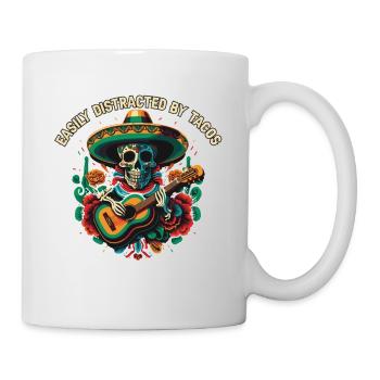 Facilement distrait par les tacos Mangeur de tacos Nourriture mexicaine - Mug blanc - blanc - Droite