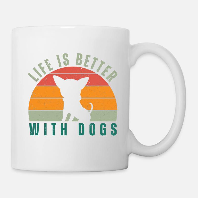 Life is better with dogs - Mug - white