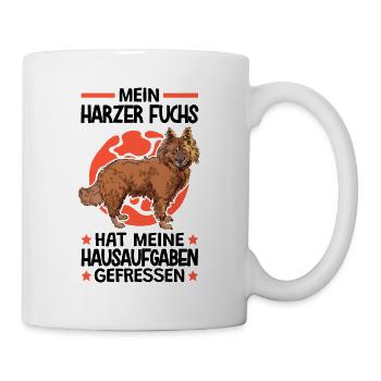 Harzer Fuchs hat Hausaufgaben gefressen - Tasse - Weiß - Rechts