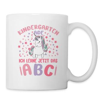 Bye Kindergarten Einhorn Kita Abgänger Mädchen - Tasse - Weiß - Rechts