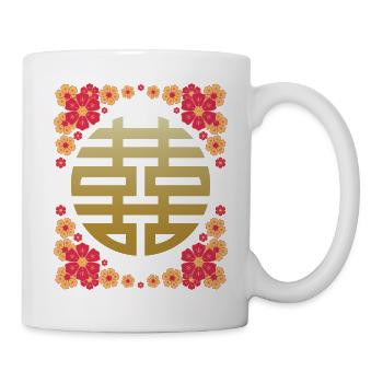 Caractère chinois, bonheur-bonheur - Mug blanc - blanc - Droite
