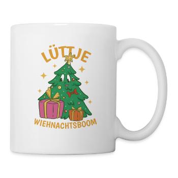 Lüttje Wiehnachtsboom Plattdeutsch - Tasse - Weiß - Rechts