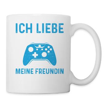 ich liebe wenn meine freundin mich zocken lässt - Tasse - Weiß - Rechts