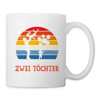 ICH BIN IN UNTERZAHL ICH HABE ZWEI TÖCHTER - Tasse - Weiß - Rechts