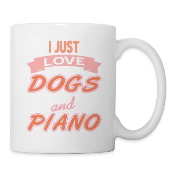 I Just Love Dogs & Piano Retro Pianist Designs - Mug blanc - blanc - Droite