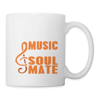Music Is My Soul Mate Retro Funny Pianist T-Shirt - Tasse - Weiß - Rechts