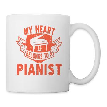 Mon cœur appartient à un pianiste Pianiste rétro - Mug blanc - blanc - Droite