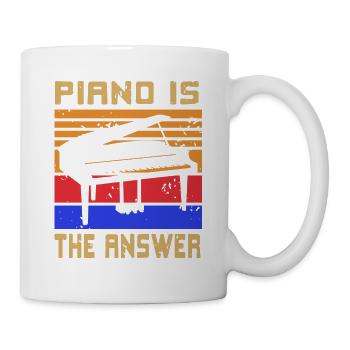 Retro Vintage Piano est la réponse Pianiste drôle - Mug blanc - blanc - Droite