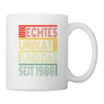 Echtes Unikat Seit 1988 Geboren 1988 Geburtstag - Tasse - Weiß - Rechts