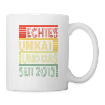 Echtes Unikat Seit 2013 Geboren 2013 Geburtstag - Tasse - Weiß - Rechts