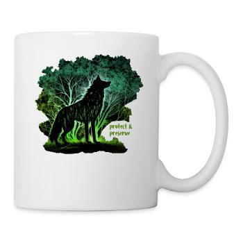 Wölfe Silhouette Naturschutz Tierschutz Wolf - Tasse - Weiß - Rechts