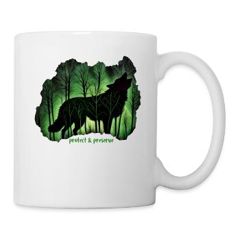 Wölfe Silhouette Naturschutz Tierschutz Wolf - Tasse - Weiß - Rechts