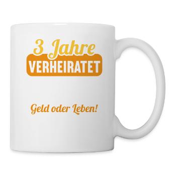 3 Jahre verheiratet zynisch 3.Hochzeitstag - Tasse - Weiß - Rechts