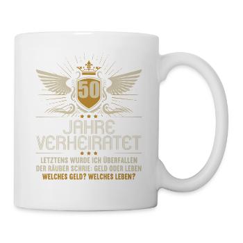 50 Jahre verheiratet zynisch 50.Hochzeitstag - Tasse - Weiß - Rechts