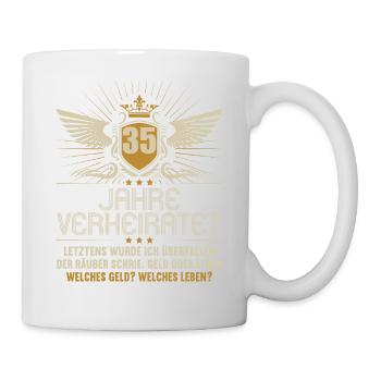 35 Jahre verheiratet zynisch 35.Hochzeitstag - Tasse - Weiß - Rechts