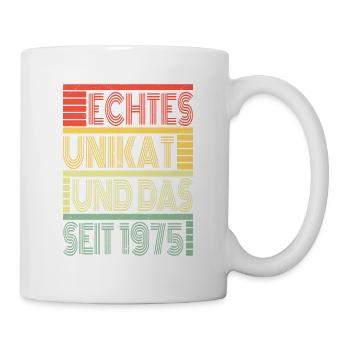 Echtes Unikat Seit 1975 Geboren 1975 Geburtstag - Tasse - Weiß - Rechts