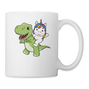 La licorne monte sur un dino mignon T-Rex avec des licornes - Mug blanc - blanc - Droite