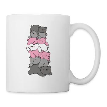 Demigirl Flag Pride LGBTQ Mignon Bear Bunch - Mug blanc - blanc - Droite