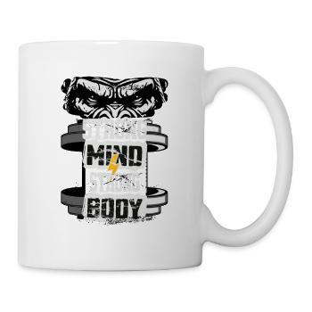 Gym Fitness Gorilla Strong Mind Strong Body - Mug - white - Right